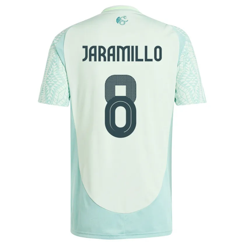 Danxen Damen Mexiko Carolina Jaramillo #8 Leinengrün Auswärtstrikot Trikot 24-26 T-Shirt