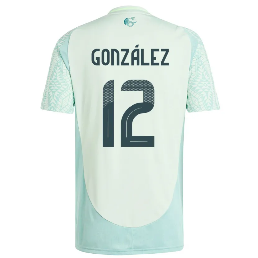 Danxen Damen Mexiko Itzel Gonzalez #12 Leinengrün Auswärtstrikot Trikot 24-26 T-Shirt