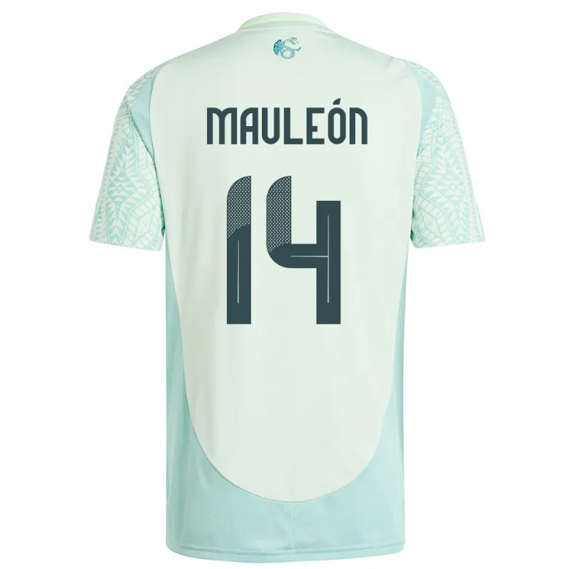 Danxen Damen Mexiko Natalia Mauleon #14 Leinengrün Auswärtstrikot Trikot 24-26 T-Shirt