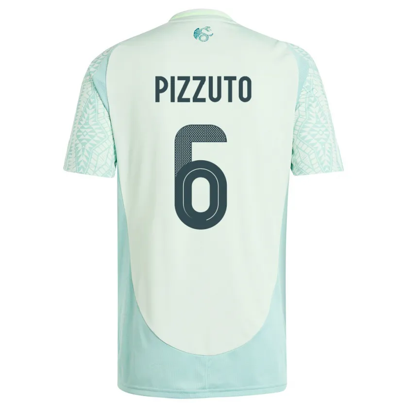 Danxen Damen Mexiko Eugenio Pizzuto #6 Leinengrün Auswärtstrikot Trikot 24-26 T-Shirt