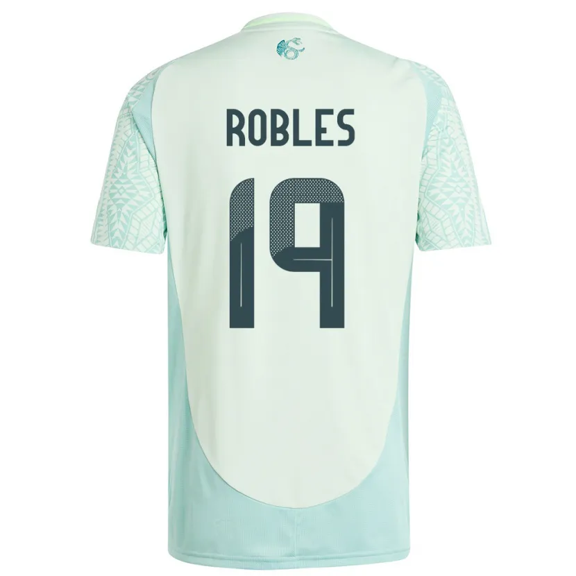 Danxen Damen Mexiko Angel Robles #19 Leinengrün Auswärtstrikot Trikot 24-26 T-Shirt