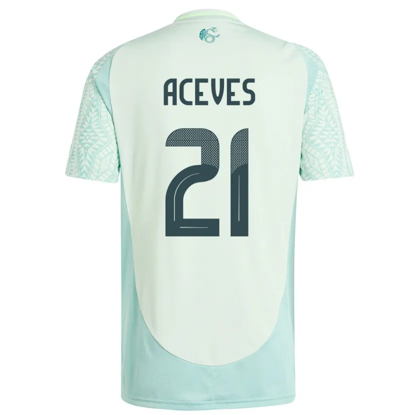 Danxen Damen Mexiko Daniel Aceves #21 Leinengrün Auswärtstrikot Trikot 24-26 T-Shirt