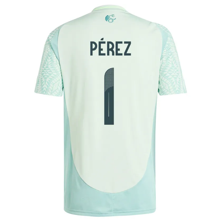 Danxen Damen Mexiko Emiliano Perez #1 Leinengrün Auswärtstrikot Trikot 24-26 T-Shirt