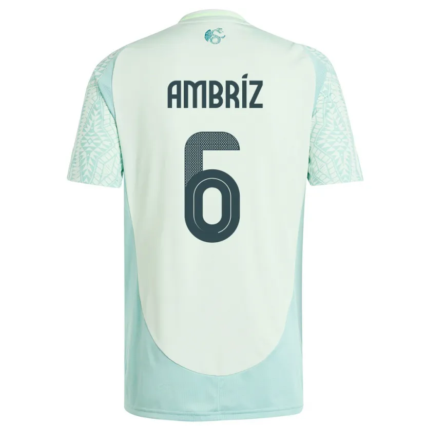 Danxen Damen Mexiko Fidel Ambriz #6 Leinengrün Auswärtstrikot Trikot 24-26 T-Shirt