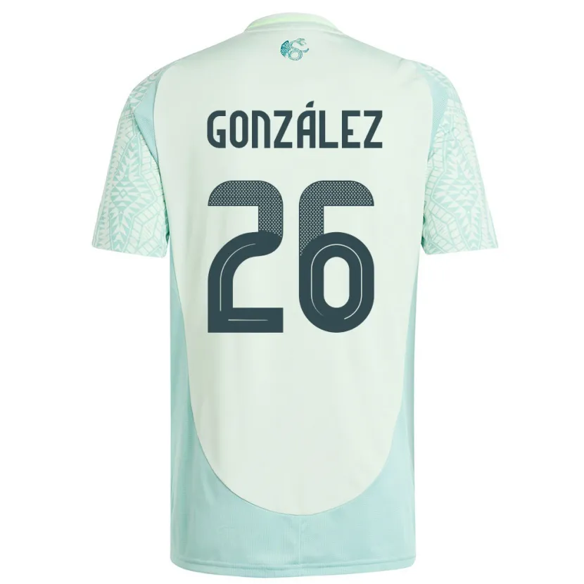 Danxen Damen Mexiko Bryan Gonzalez #26 Leinengrün Auswärtstrikot Trikot 24-26 T-Shirt
