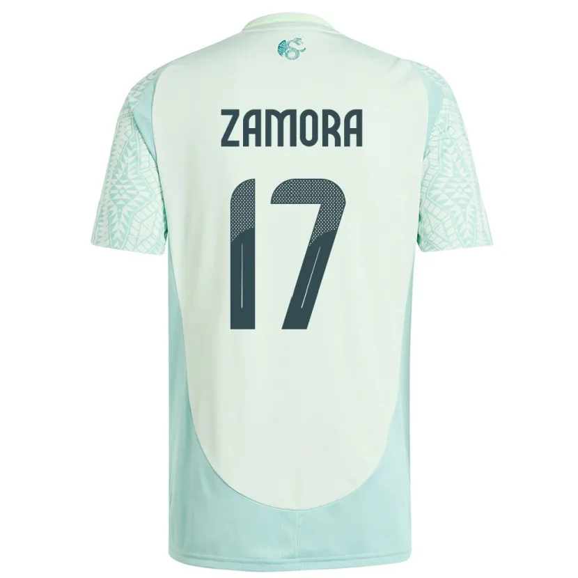 Danxen Damen Mexiko Saul Zamora #17 Leinengrün Auswärtstrikot Trikot 24-26 T-Shirt