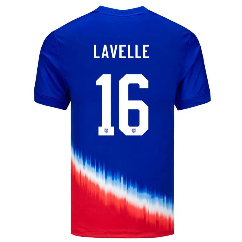 Danxen Damen Vereinigte Staaten Rose Lavelle #16 Blau Auswärtstrikot Trikot 24-26 T-Shirt