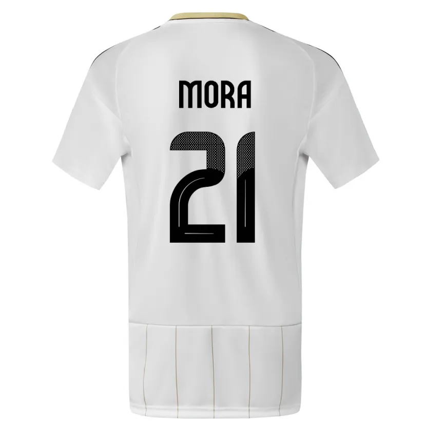 Danxen Damen Costa Rica Carlos Mora #21 Weiß Auswärtstrikot Trikot 24-26 T-Shirt
