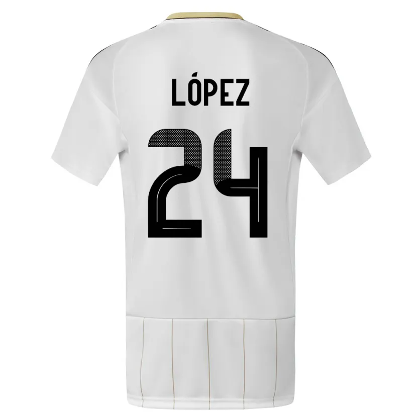 Danxen Damen Costa Rica Douglas Lopez #24 Weiß Auswärtstrikot Trikot 24-26 T-Shirt