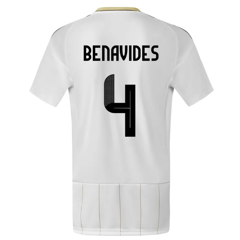 Danxen Damen Costa Rica Mariana Benavides #4 Weiß Auswärtstrikot Trikot 24-26 T-Shirt