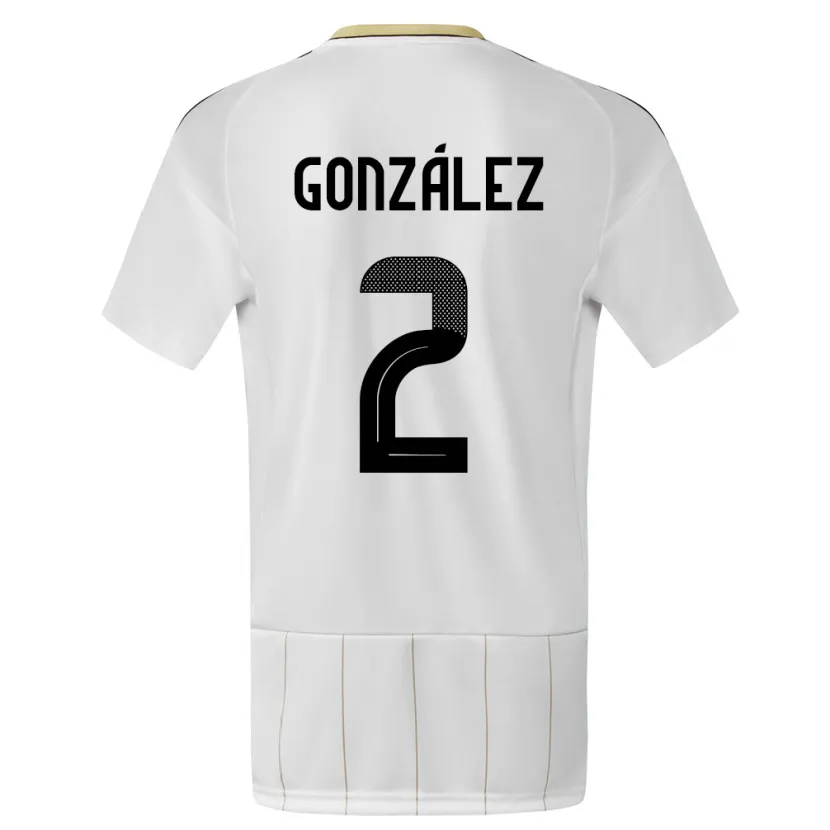 Danxen Damen Costa Rica Julian Gonzalez #2 Weiß Auswärtstrikot Trikot 24-26 T-Shirt