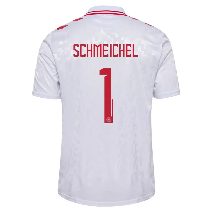 Danxen Damen Dänemark Kasper Schmeichel #1 Weiß Auswärtstrikot Trikot 24-26 T-Shirt