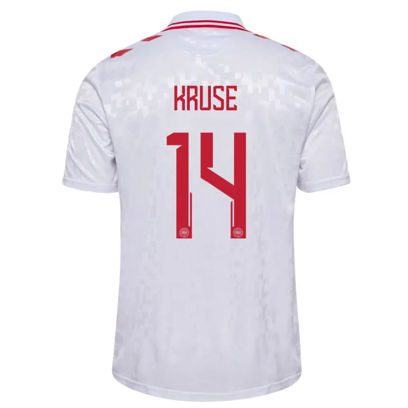 Danxen Damen Dänemark David Kruse #14 Weiß Auswärtstrikot Trikot 24-26 T-Shirt