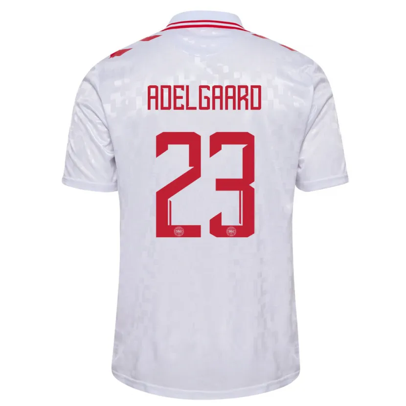 Danxen Damen Dänemark Aske Adelgaard #23 Weiß Auswärtstrikot Trikot 24-26 T-Shirt
