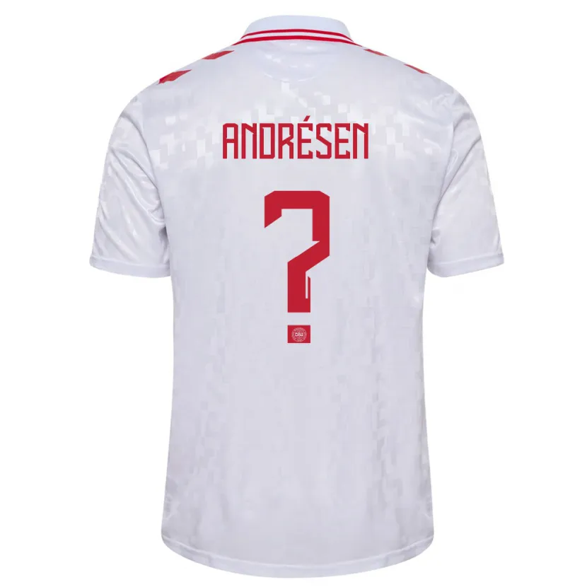 Danxen Damen Dänemark Aske Andrésen #0 Weiß Auswärtstrikot Trikot 24-26 T-Shirt
