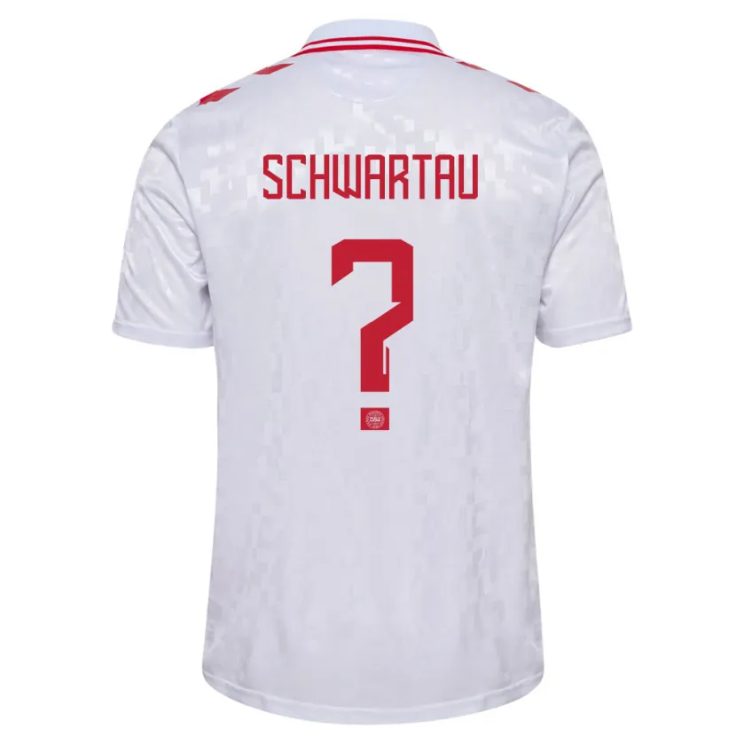 Danxen Damen Dänemark Oscar Schwartau #0 Weiß Auswärtstrikot Trikot 24-26 T-Shirt