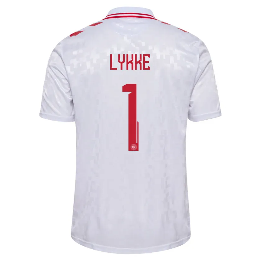 Danxen Damen Dänemark William Lykke #1 Weiß Auswärtstrikot Trikot 24-26 T-Shirt