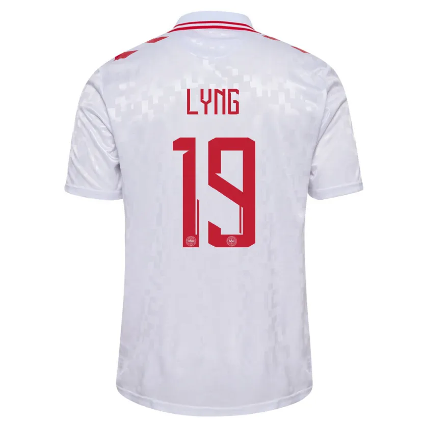 Danxen Damen Dänemark Alexander Lyng #19 Weiß Auswärtstrikot Trikot 24-26 T-Shirt