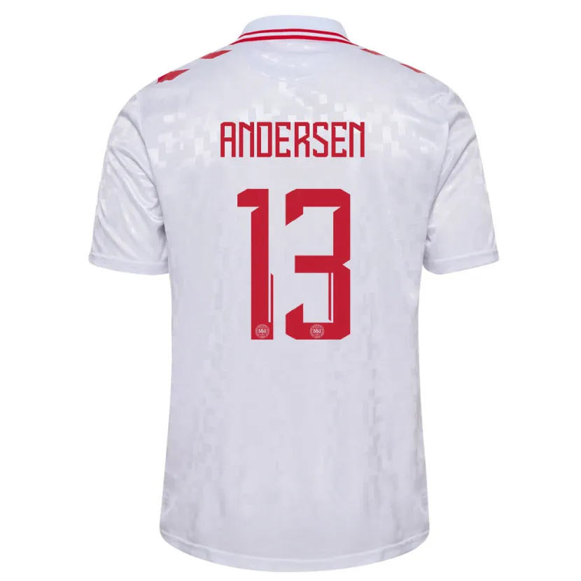 Danxen Damen Dänemark Frej Andersen #13 Weiß Auswärtstrikot Trikot 24-26 T-Shirt