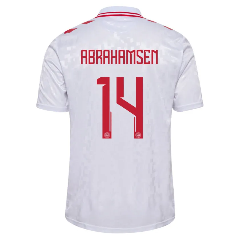 Danxen Damen Dänemark Mads Abrahamsen #14 Weiß Auswärtstrikot Trikot 24-26 T-Shirt
