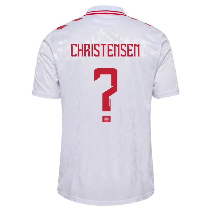 Danxen Damen Dänemark Sebastian Christensen #0 Weiß Auswärtstrikot Trikot 24-26 T-Shirt