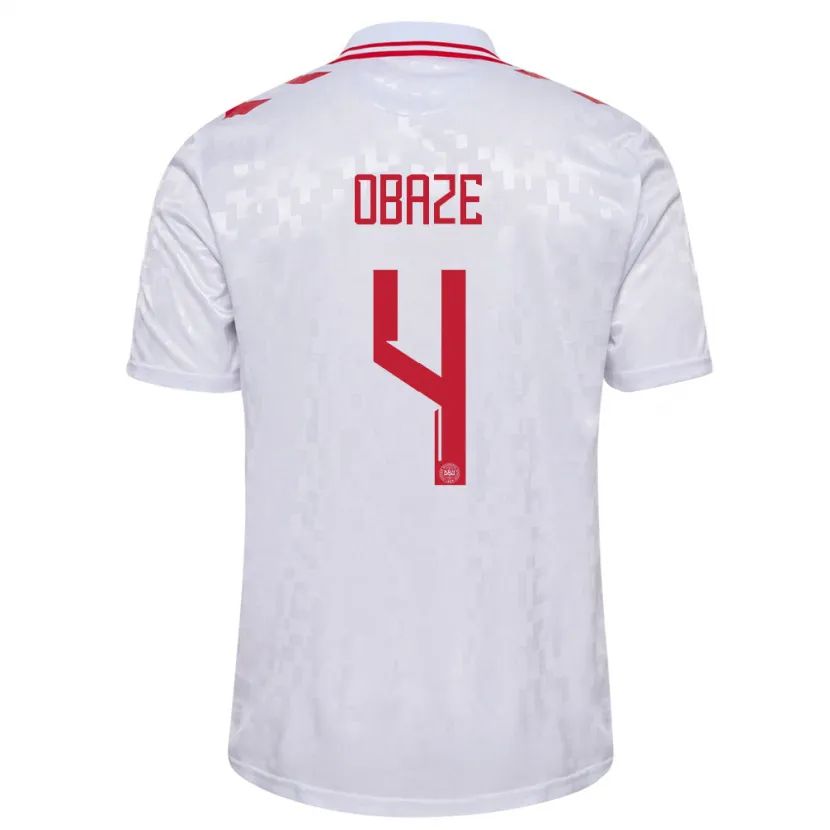 Danxen Damen Dänemark Isabella Obaze #4 Weiß Auswärtstrikot Trikot 24-26 T-Shirt