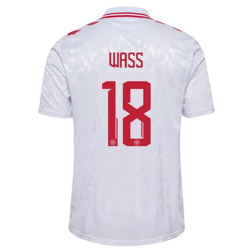 Danxen Damen Dänemark Daniel Wass #18 Weiß Auswärtstrikot Trikot 24-26 T-Shirt