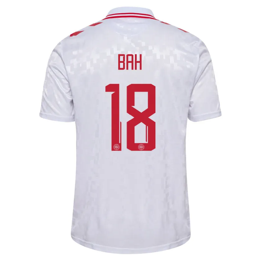 Danxen Damen Dänemark Alexander Bah #18 Weiß Auswärtstrikot Trikot 24-26 T-Shirt