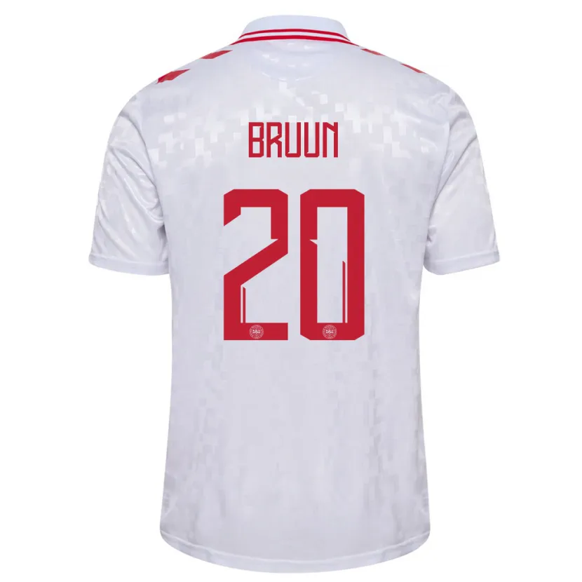 Danxen Damen Dänemark Signe Bruun #20 Weiß Auswärtstrikot Trikot 24-26 T-Shirt