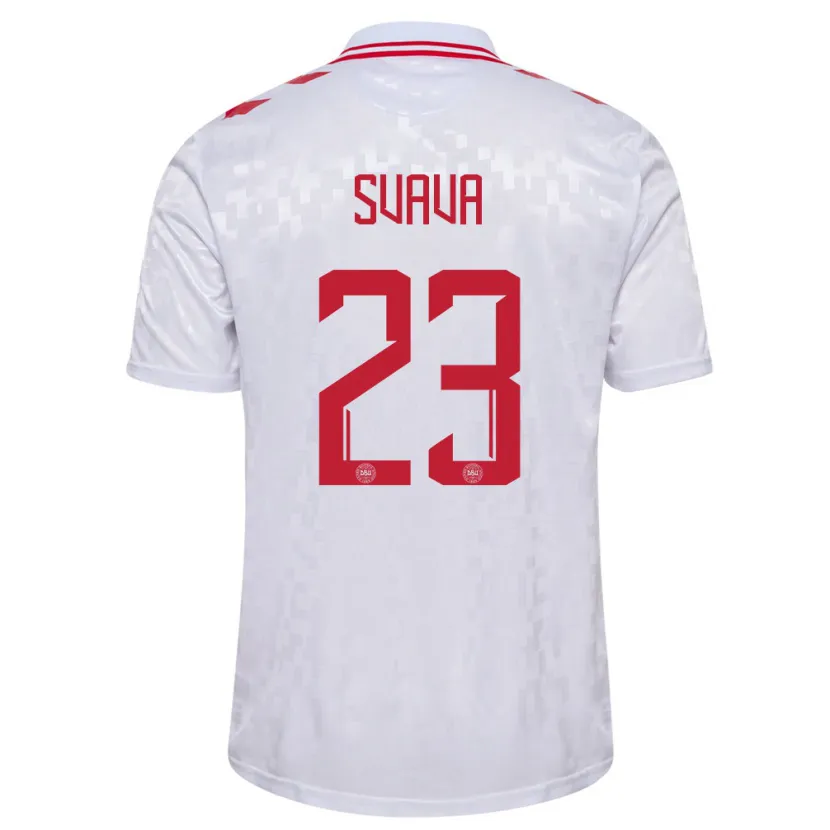 Danxen Damen Dänemark Sofie Svava #23 Weiß Auswärtstrikot Trikot 24-26 T-Shirt