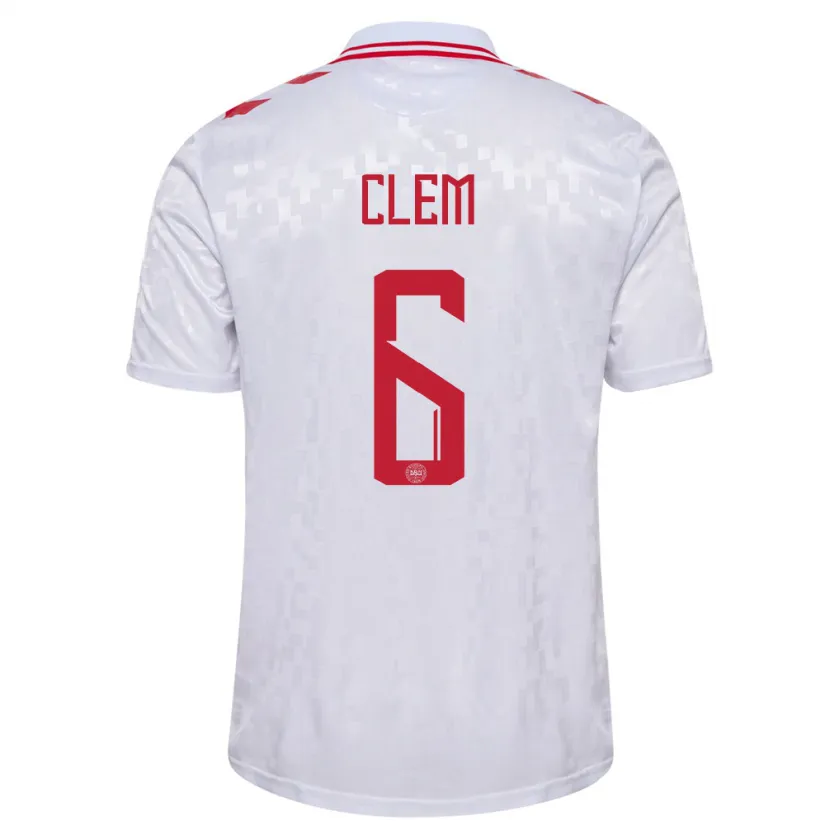 Danxen Damen Dänemark William Clem #6 Weiß Auswärtstrikot Trikot 24-26 T-Shirt