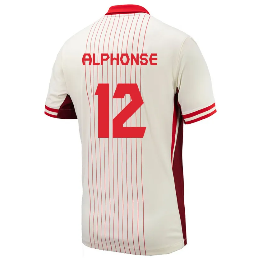 Danxen Damen Kanada Jefferson Alphonse #12 Weiß Auswärtstrikot Trikot 24-26 T-Shirt