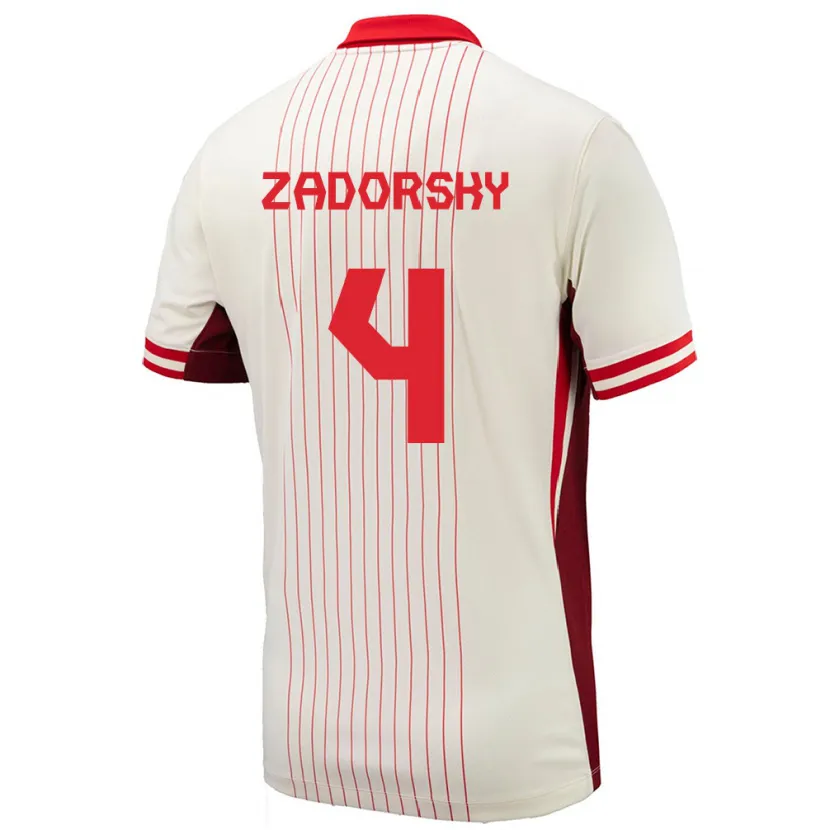 Danxen Damen Kanada Shelina Zadorsky #4 Weiß Auswärtstrikot Trikot 24-26 T-Shirt