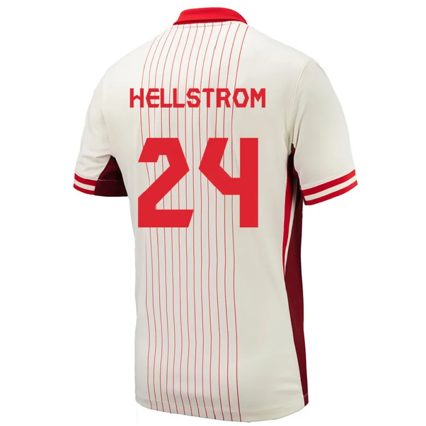 Danxen Damen Kanada Jenna Hellstrom #24 Weiß Auswärtstrikot Trikot 24-26 T-Shirt