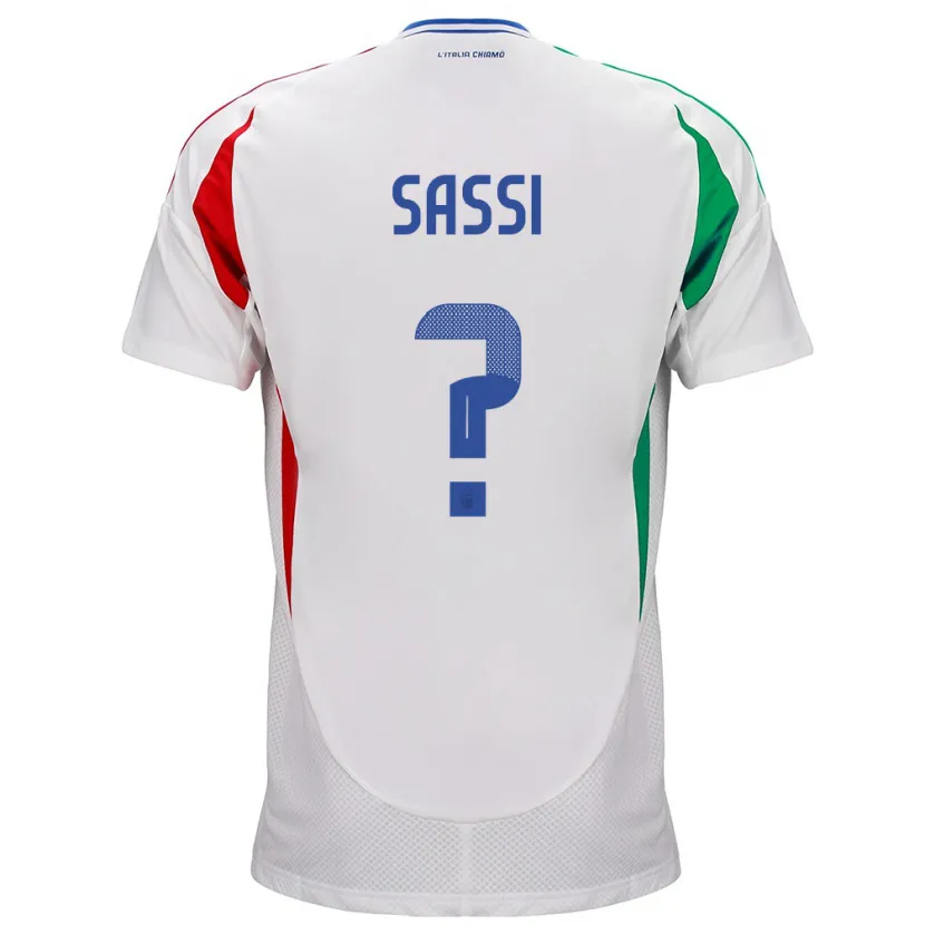 Danxen Damen Italien Jacopo Sassi #0 Weiß Auswärtstrikot Trikot 24-26 T-Shirt