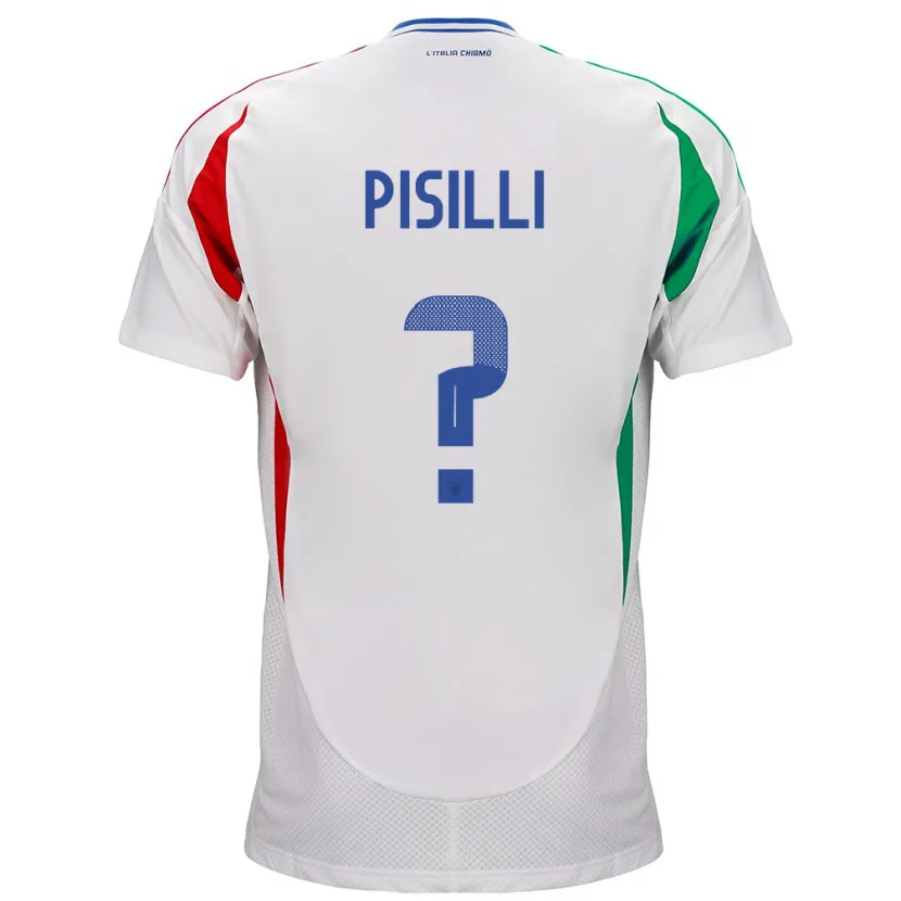 Danxen Damen Italien Niccolò Pisilli #0 Weiß Auswärtstrikot Trikot 24-26 T-Shirt