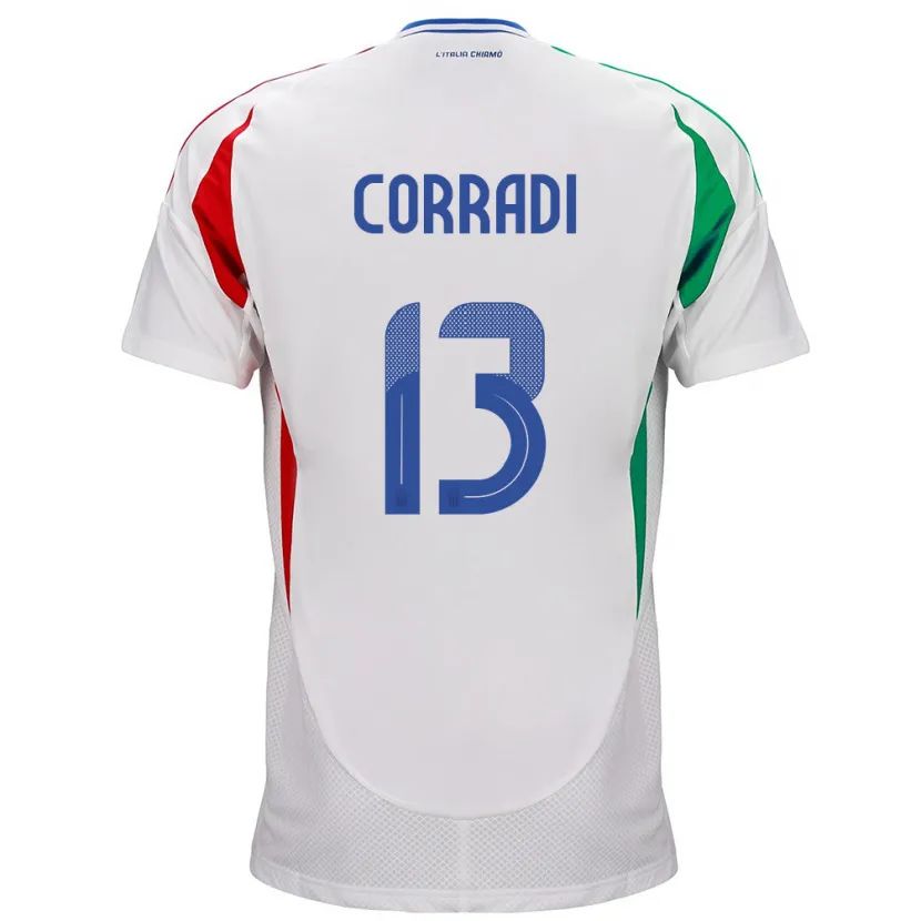 Danxen Damen Italien Christian Corradi #13 Weiß Auswärtstrikot Trikot 24-26 T-Shirt