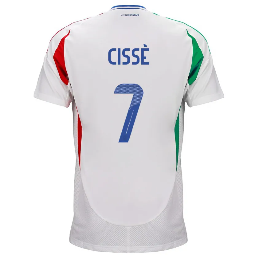 Danxen Damen Italien Alphadjo Cissè #7 Weiß Auswärtstrikot Trikot 24-26 T-Shirt