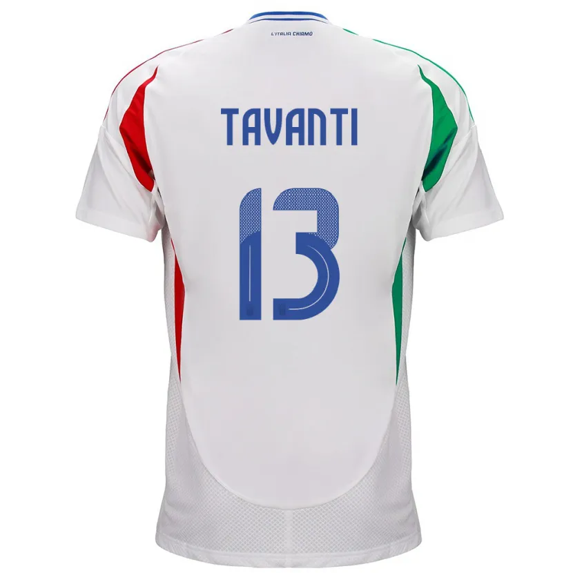 Danxen Damen Italien Samuele Tavanti #13 Weiß Auswärtstrikot Trikot 24-26 T-Shirt