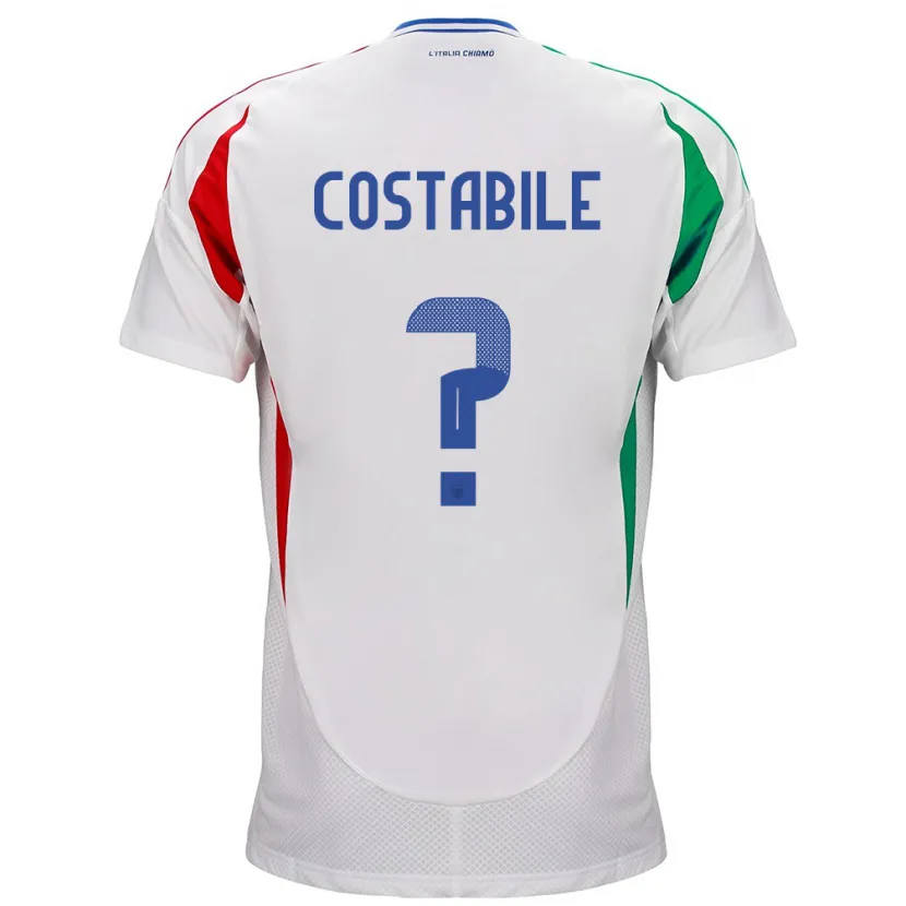 Danxen Damen Italien Cristian Costabile #0 Weiß Auswärtstrikot Trikot 24-26 T-Shirt
