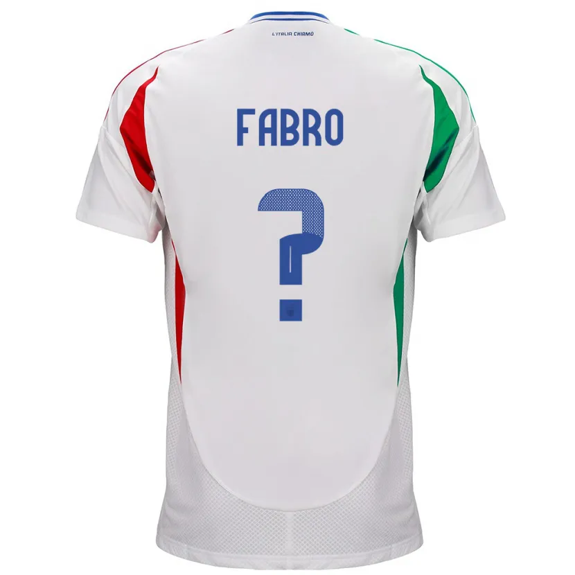 Danxen Damen Italien Jacopo Del Fabro #0 Weiß Auswärtstrikot Trikot 24-26 T-Shirt