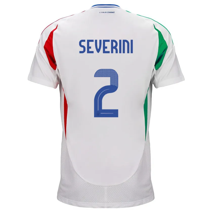 Danxen Damen Italien Emma Severini #2 Weiß Auswärtstrikot Trikot 24-26 T-Shirt