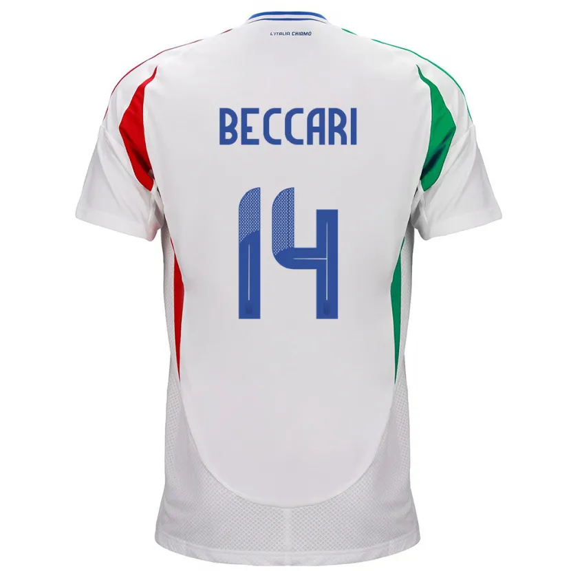 Danxen Damen Italien Chiara Beccari #14 Weiß Auswärtstrikot Trikot 24-26 T-Shirt
