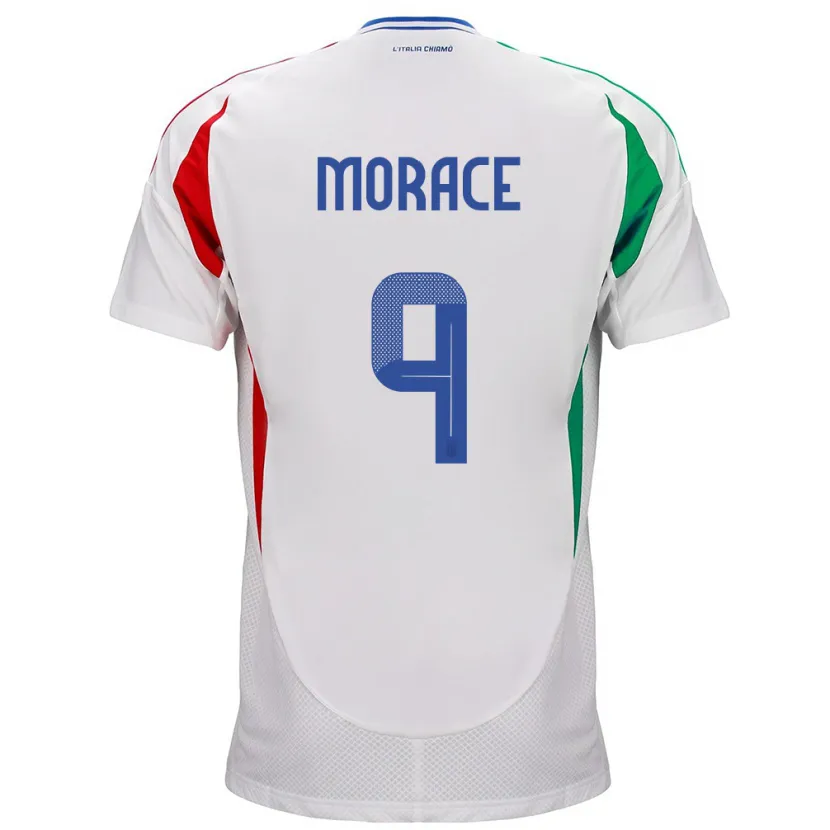 Danxen Damen Italien Carolina Morace #9 Weiß Auswärtstrikot Trikot 24-26 T-Shirt