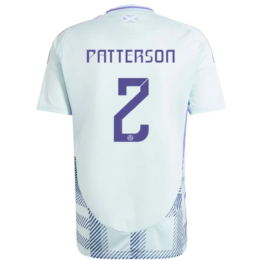 Danxen Damen Schottland Nathan Patterson #2 Helles Mintblau Auswärtstrikot Trikot 24-26 T-Shirt