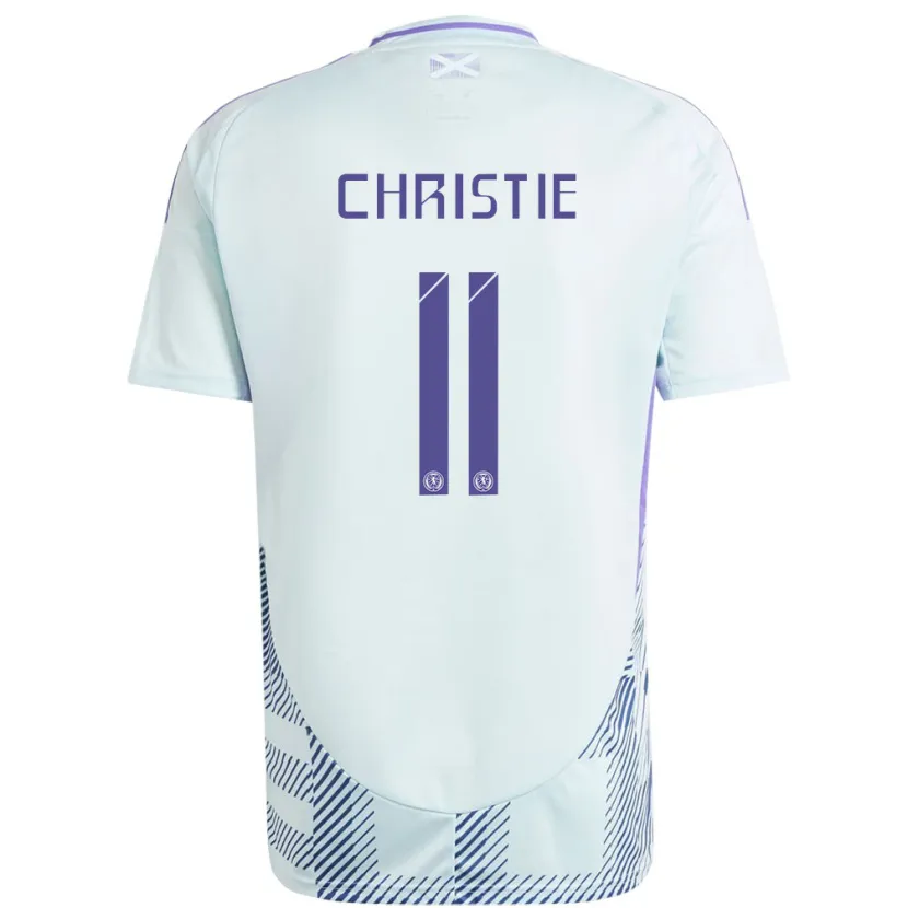 Danxen Damen Schottland Ryan Christie #11 Helles Mintblau Auswärtstrikot Trikot 24-26 T-Shirt