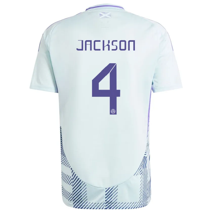Danxen Damen Schottland Louis Jackson #4 Helles Mintblau Auswärtstrikot Trikot 24-26 T-Shirt