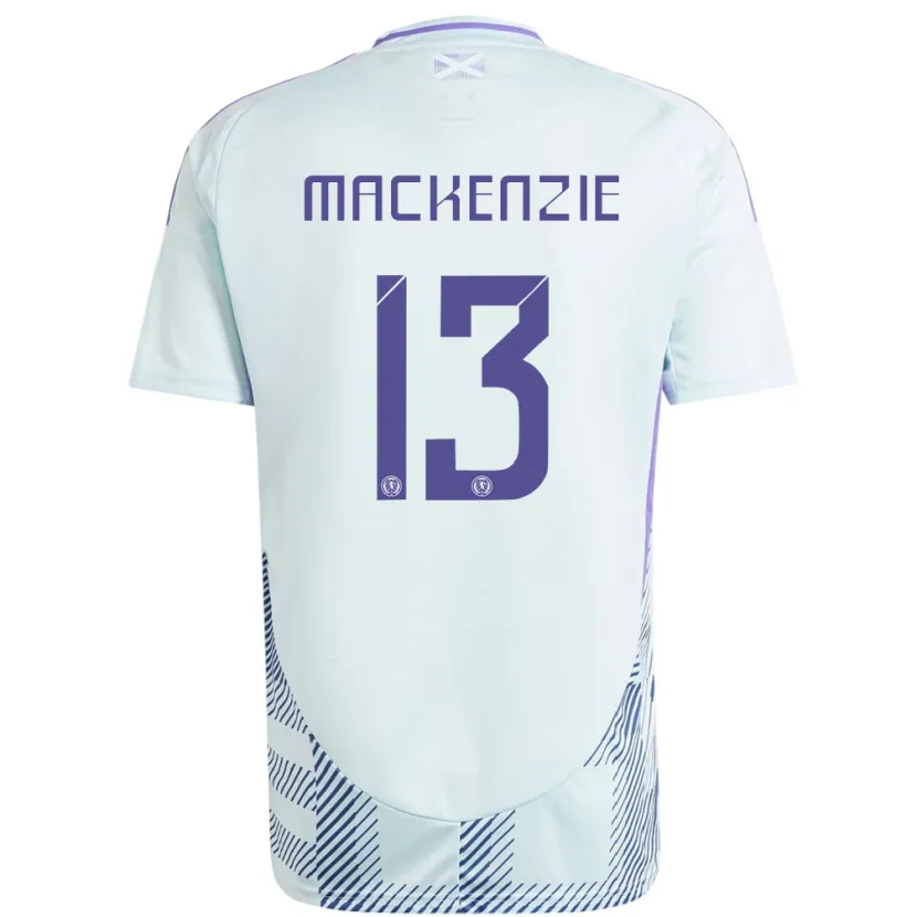 Danxen Damen Schottland Zander Mackenzie #13 Helles Mintblau Auswärtstrikot Trikot 24-26 T-Shirt