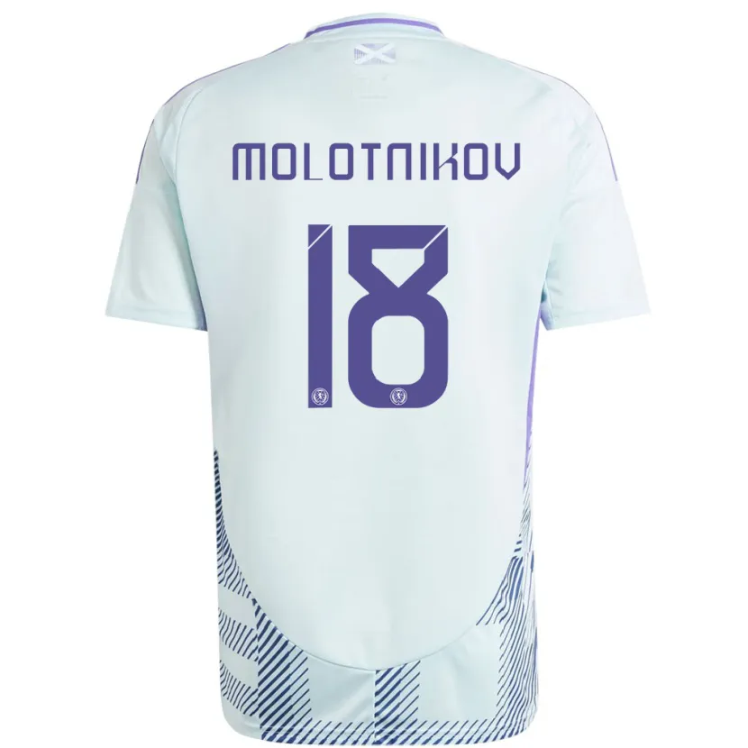 Danxen Damen Schottland Rudi Molotnikov #18 Helles Mintblau Auswärtstrikot Trikot 24-26 T-Shirt