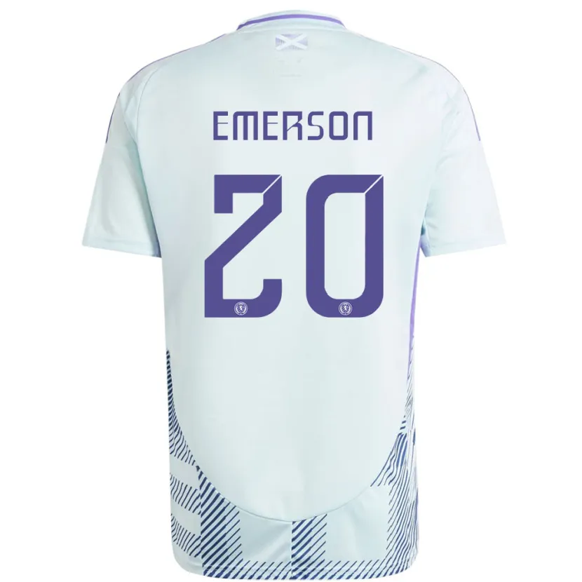 Danxen Damen Schottland Johnny Emerson #20 Helles Mintblau Auswärtstrikot Trikot 24-26 T-Shirt